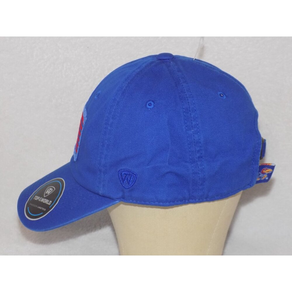 KU Kansas University (Blue) Jayhawks Flag Adjustable Cap College Hat - Picture 2 of 6